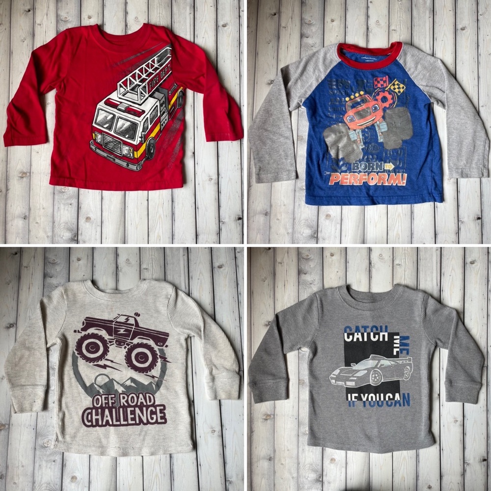 Four 2T long sleeved vehicle tops